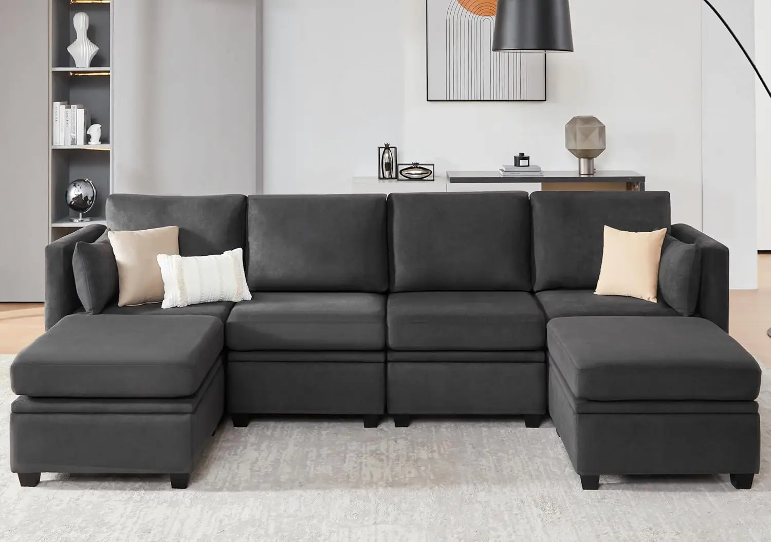 Modular Sectional Sofa, Convertible Sofa Couch with Storage, High Supportive & Soft Sponges, Couch with Chaise for Living Room
Modular Sectional Sofa, Convertible Sofa Couch with Storage, High Supportive & Soft Sponges, Couch with Chaise for Living Room