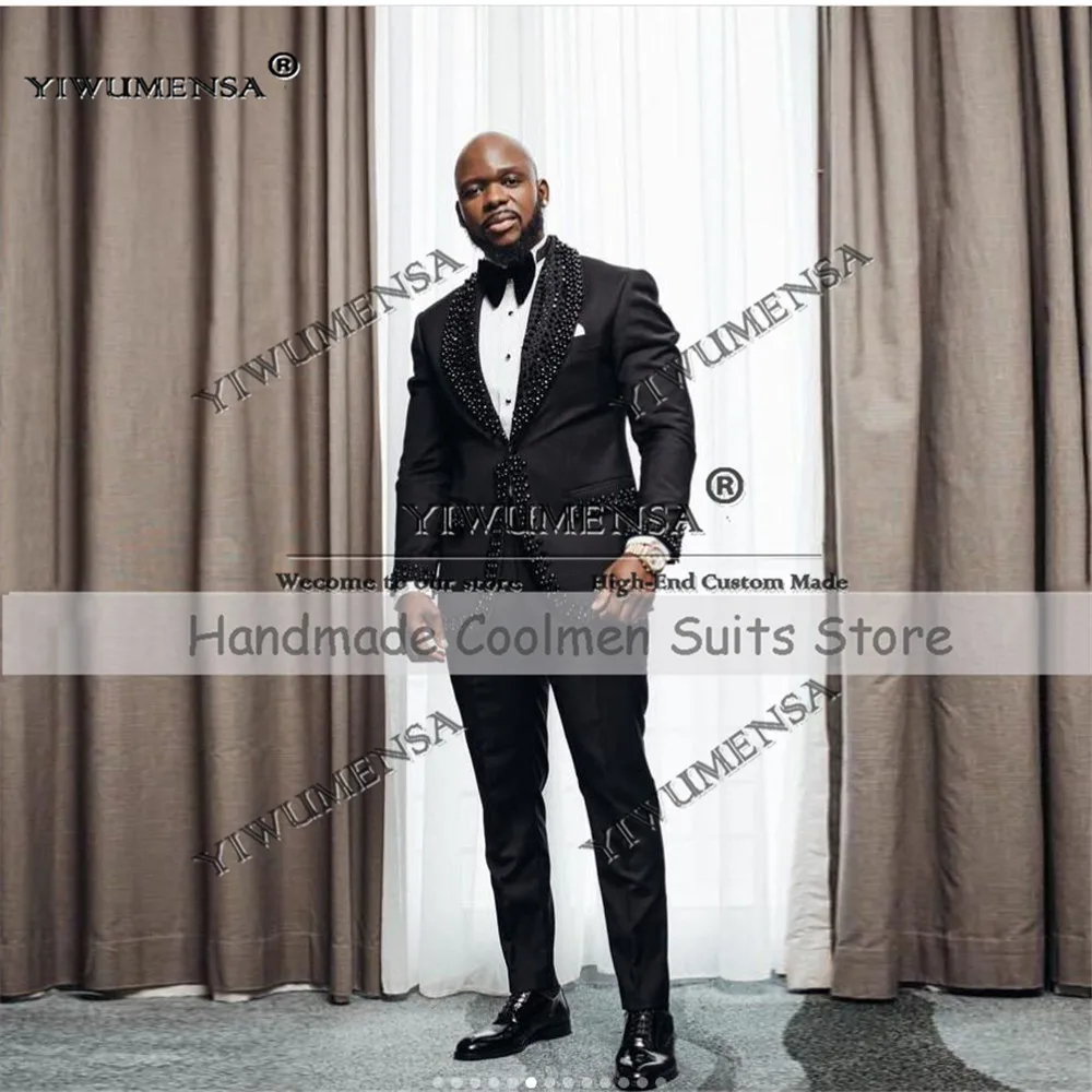Luxury Pearls Beaded Suits Men For Wedding Single Breasted Jacket Pants 2 Pieces Groom Tuxedos Customized Man Dinner Party Dress
Luxury Pearls Beaded Suits Men For Wedding Single Breasted Jacket Pants 2 Pieces Groom Tuxedos Customized Man Dinner Party Dress
