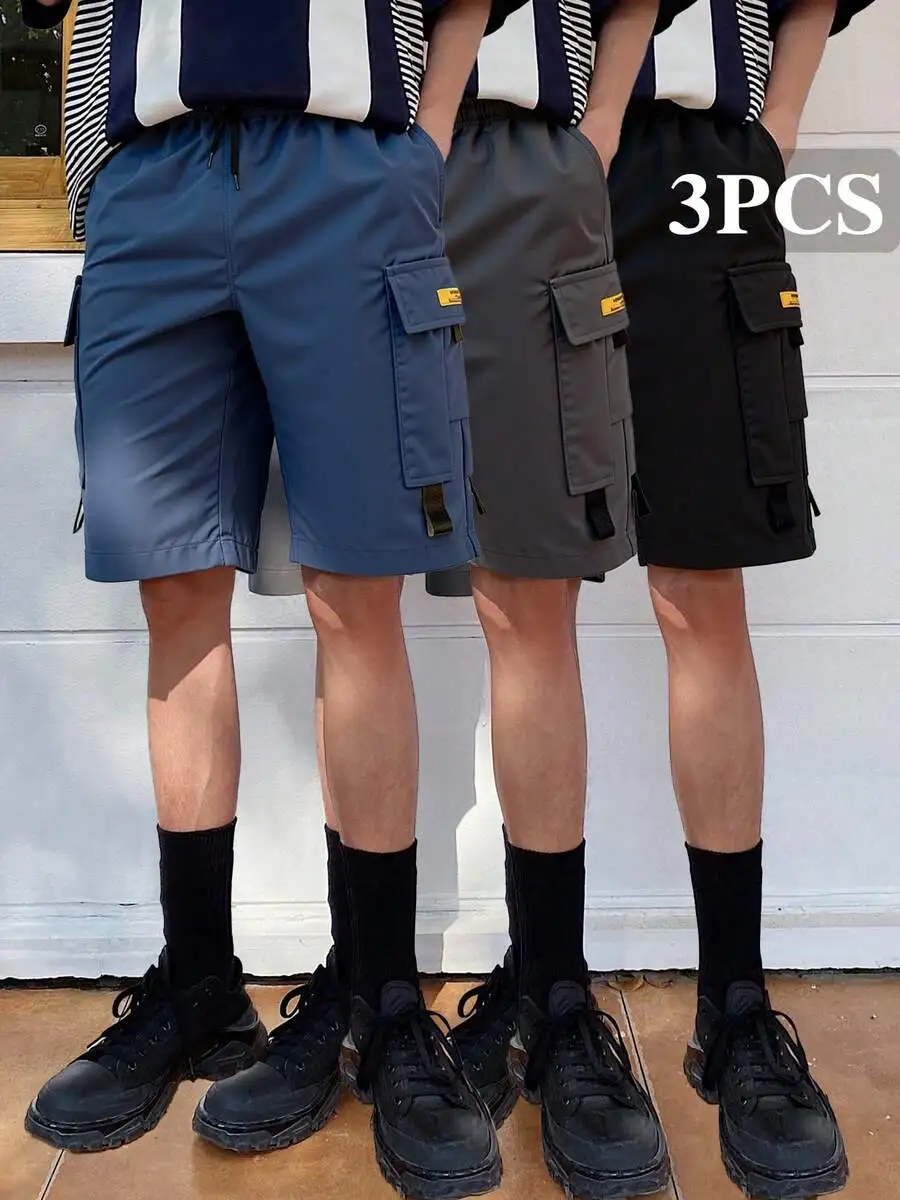 3PCS Mens Casual Cargo Shorts With Drawstring Waist Multi Pocket Utility Shorts Solid Color Summer Techwear
3PCS Mens Casual Cargo Shorts With Drawstring Waist Multi Pocket Utility Shorts Solid Color Summer Techwear