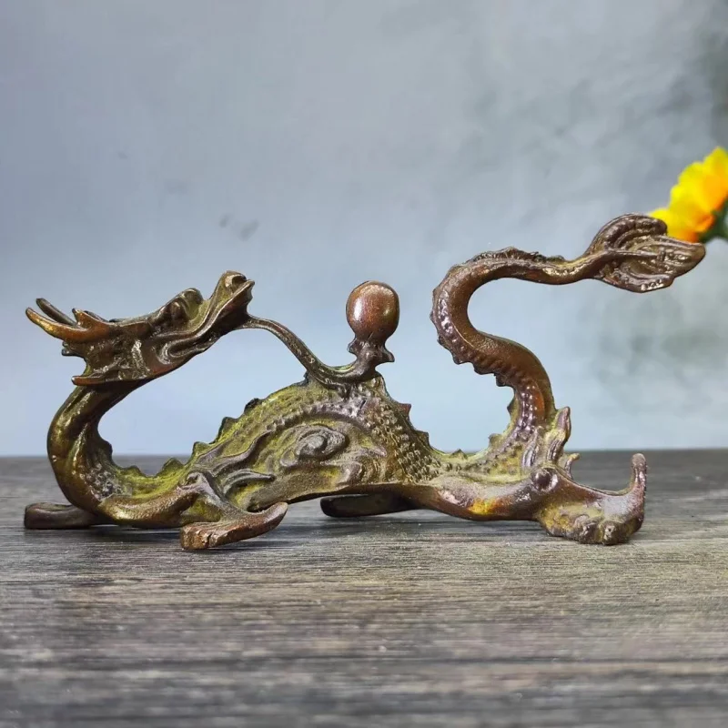 Antique Brass Dragon Zodiac Head Turning Green Dragon Craft Living Room Home Office Decoration Craft
Antique Brass Dragon Zodiac Head Turning Green Dragon Craft Living Room Home Office Decoration Craft