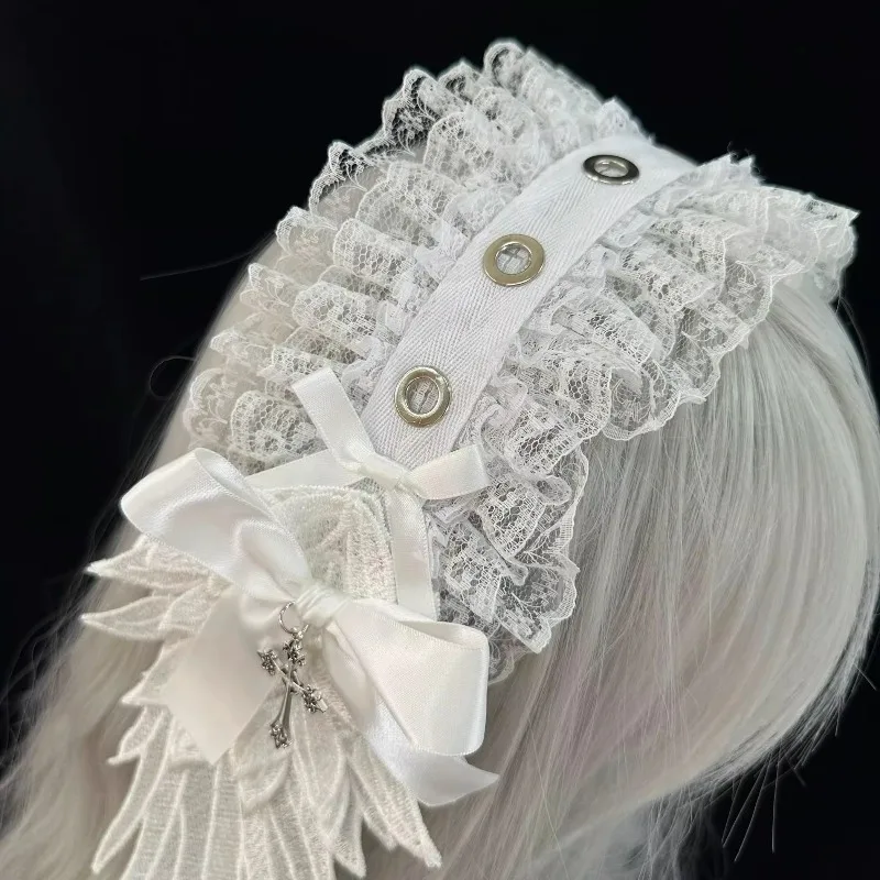 Harajuku Steampunk Y2K Lace Wing Headwear Bow Headband Lolita Gothic Dark Angel Cross Headwear and Hair Accessories
Harajuku Steampunk Y2K Lace Wing Headwear Bow Headband Lolita Gothic Dark Angel Cross Headwear and Hair Accessories