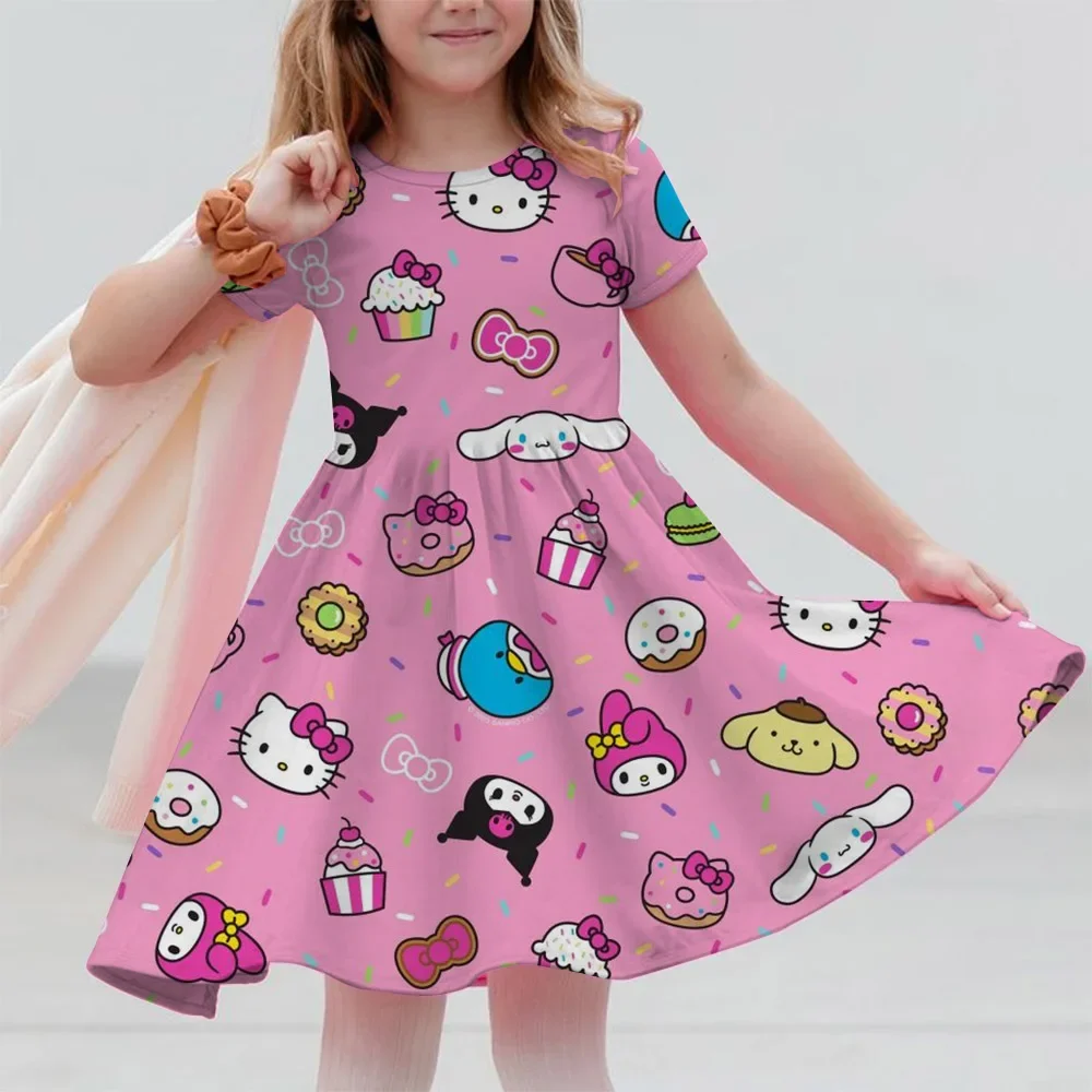 MINISO Summer Fashion Polyester Lightweight Cartoon Cute Series 3D Hello Kitty Printed Girl's Dress Short sleeved Princess Dress
MINISO Summer Fashion Polyester Lightweight Cartoon Cute Series 3D Hello Kitty Printed Girl's Dress Short sleeved Princess Dress
