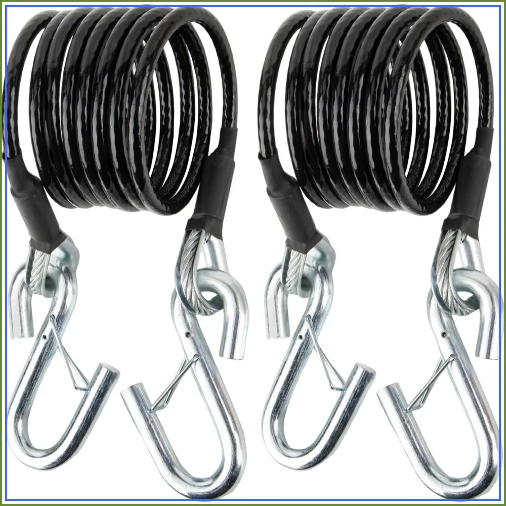 Safety Cable Kit for RV Class III Trailer, 7FT 7500lbs Coiled Cable with S-Hooks, 2 PCS
Safety Cable Kit for RV Class III Trailer, 7FT 7500lbs Coiled Cable with S-Hooks, 2 PCS