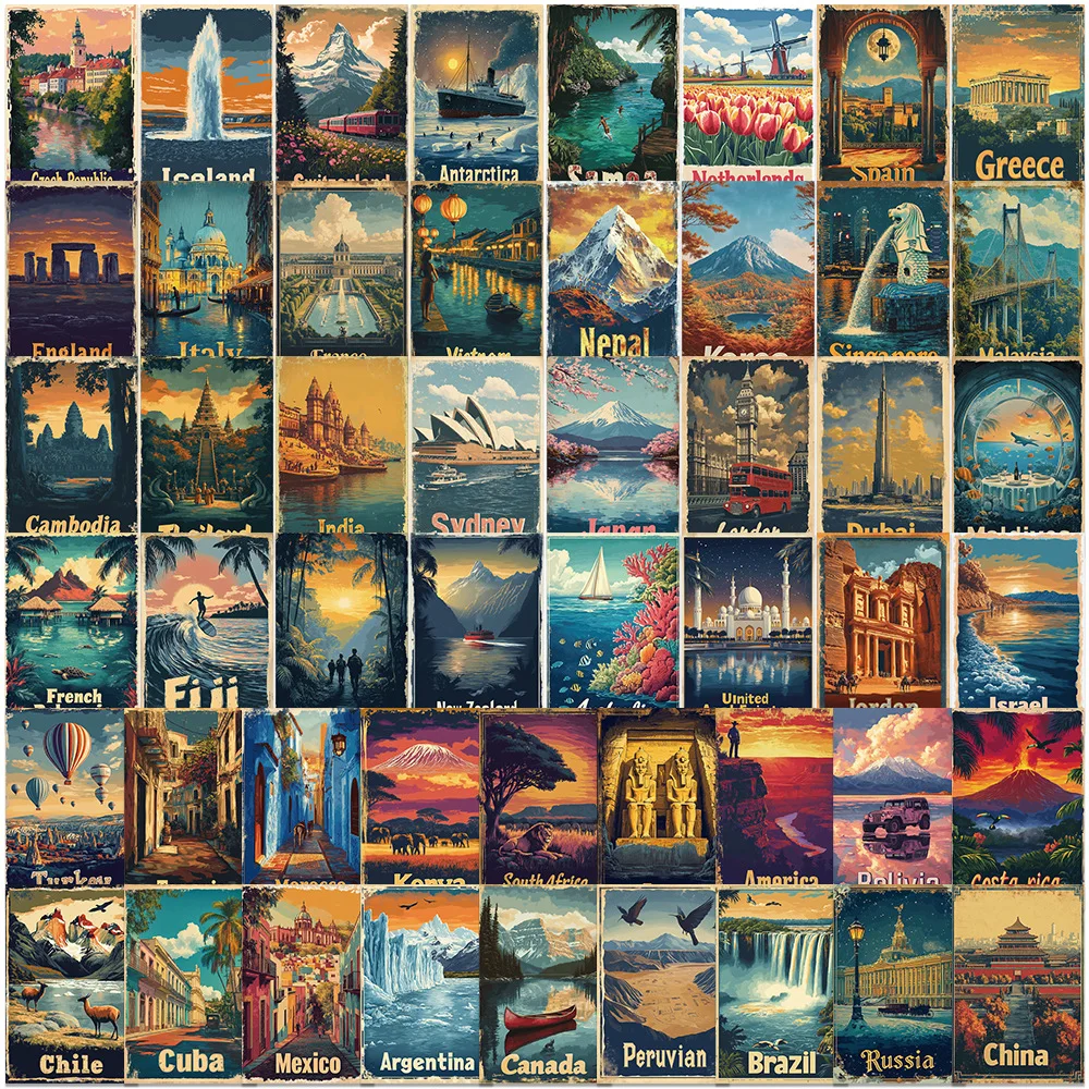 10/30/50PCS Retro Travel Poster Stickers Personalized Creative Cool Decorative Luggage Motorcycle Car Bicycle Stickers Kids Toy
10/30/50PCS Retro Travel Poster Stickers Personalized Creative Cool Decorative Luggage Motorcycle Car Bicycle Stickers Kids Toy