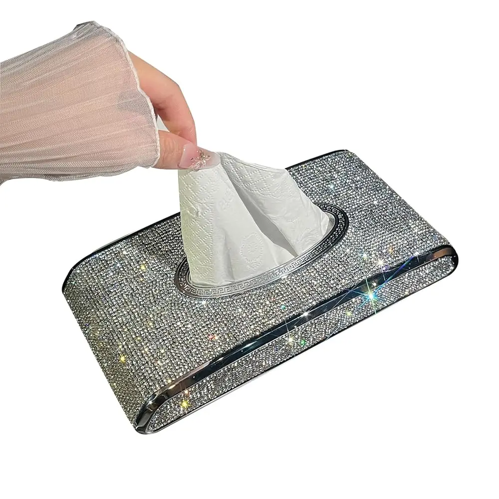 Luxury Crystal PU Leather Car Tissue Box Cover, Multifunctional Sun Visor and Armrest Napkin Holder, Shiny Car Interior Tissu
Luxury Crystal PU Leather Car Tissue Box Cover, Multifunctional Sun Visor and Armrest Napkin Holder, Shiny Car Interior Tissu