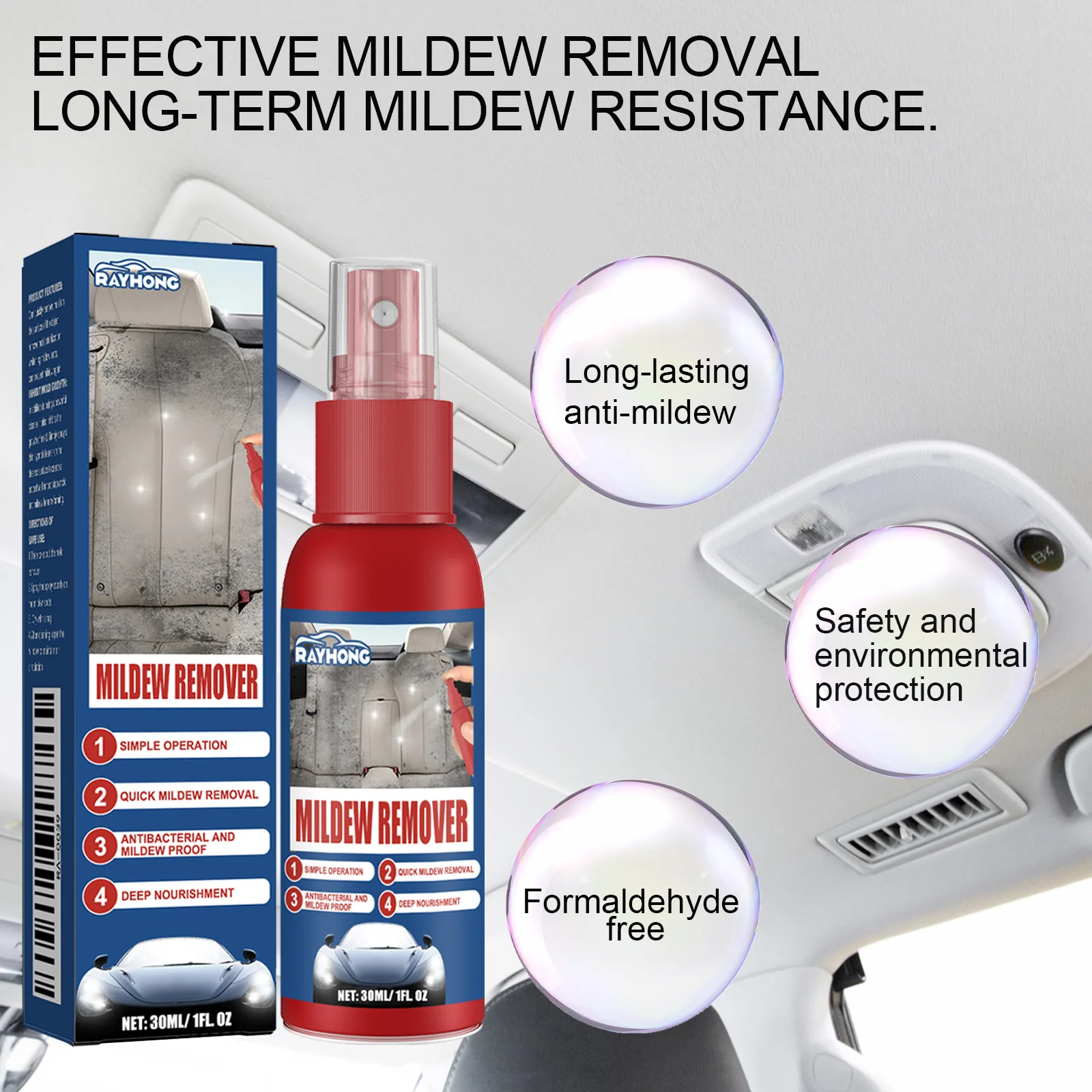 Car Interior Cleaner Vehicle Mold Remover Upholstery Seats Foot Mats Headliner Rayhongg Mold Removal Cleaning Maintenance Spray
Car Interior Cleaner Vehicle Mold Remover Upholstery Seats Foot Mats Headliner Rayhongg Mold Removal Cleaning Maintenance Spray