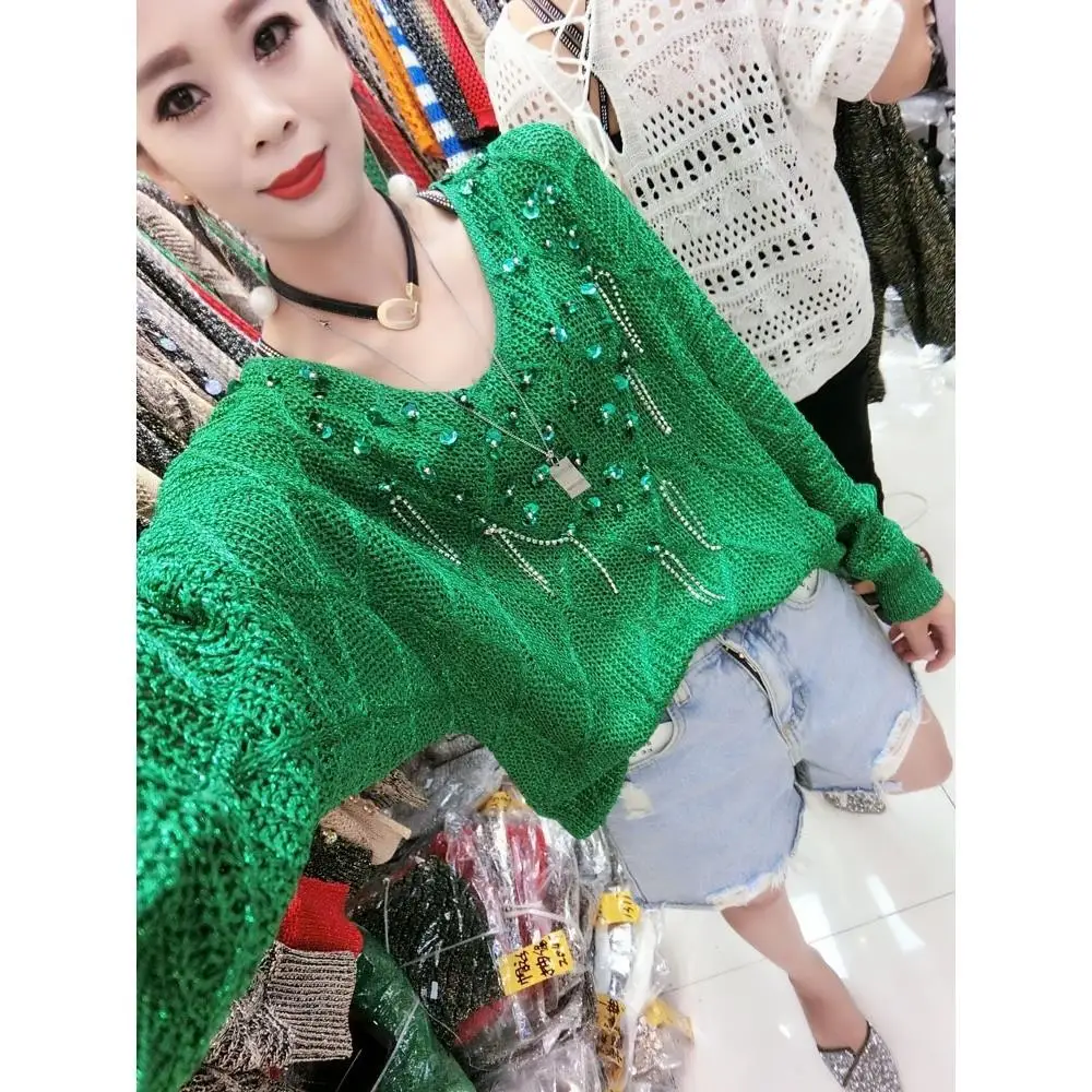 2024 Spring Autumn Sequin Hollow Out Irregular V Neck Knit Top for Women High End Style Beaded Sweater Elegant Stylish Design
2024 Spring Autumn Sequin Hollow Out Irregular V Neck Knit Top for Women High End Style Beaded Sweater Elegant Stylish Design