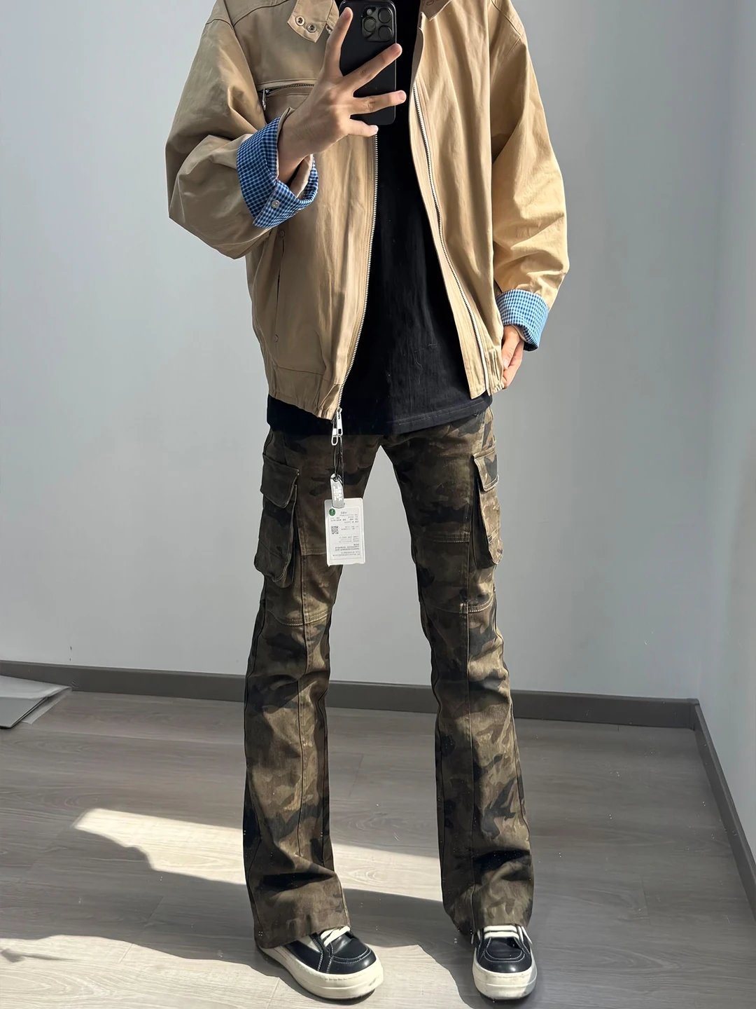 American Retro Camouflage Work Pants Men's Slim Fit Micro Flare Jeans Cleanfit Boys Jeans Casual mid Waist Zipper ket
American Retro Camouflage Work Pants Men's Slim Fit Micro Flare Jeans Cleanfit Boys Jeans Casual mid Waist Zipper ket