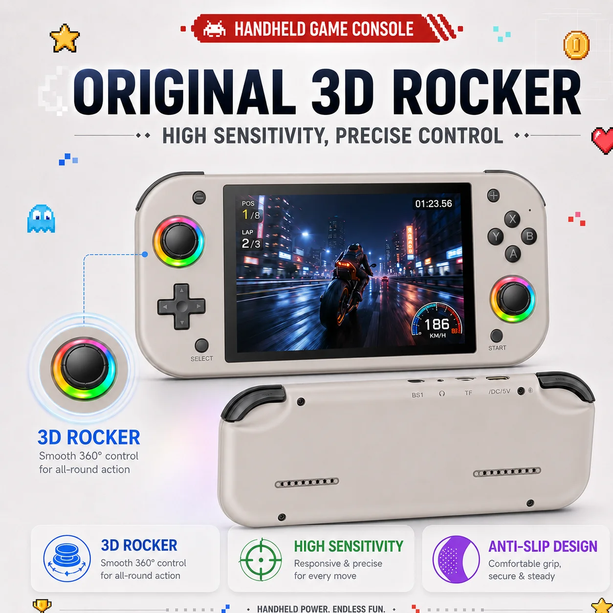 M26 Portable Handheld Game Console 5.1" IPS Screen RGB Rainbow Light 3000mAh Battery 20000+ Classic Games Children Gift
M26 Portable Handheld Game Console 5.1" IPS Screen RGB Rainbow Light 3000mAh Battery 20000+ Classic Games Children Gift