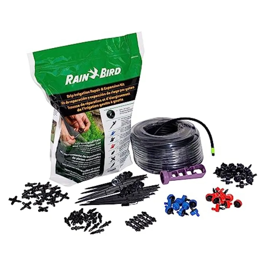 DRIPKITBAG Drip Irrigation Repair and Expansion Kit for Garden Use Black Durable Polyethylene with Quick-Connect Fittings
DRIPKITBAG Drip Irrigation Repair and Expansion Kit for Garden Use Black Durable Polyethylene with Quick-Connect Fittings
