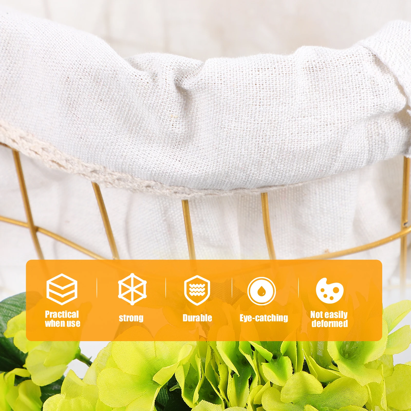 Handmade Iron Storage Basket Sturdy Portable Flower Basket Golden Handle Multipurpose Picnic Fruit Gift Container
Handmade Iron Storage Basket Sturdy Portable Flower Basket Golden Handle Multipurpose Picnic Fruit Gift Container