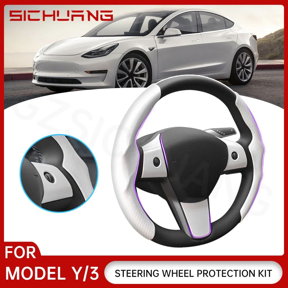 For Tesla Model 3 Y Carbon Fiber Steering Wheel Cover Car Steering Wheel Decorative Protection Panel Car Interior Accessories
For Tesla Model 3 Y Carbon Fiber Steering Wheel Cover Car Steering Wheel Decorative Protection Panel Car Interior Accessories