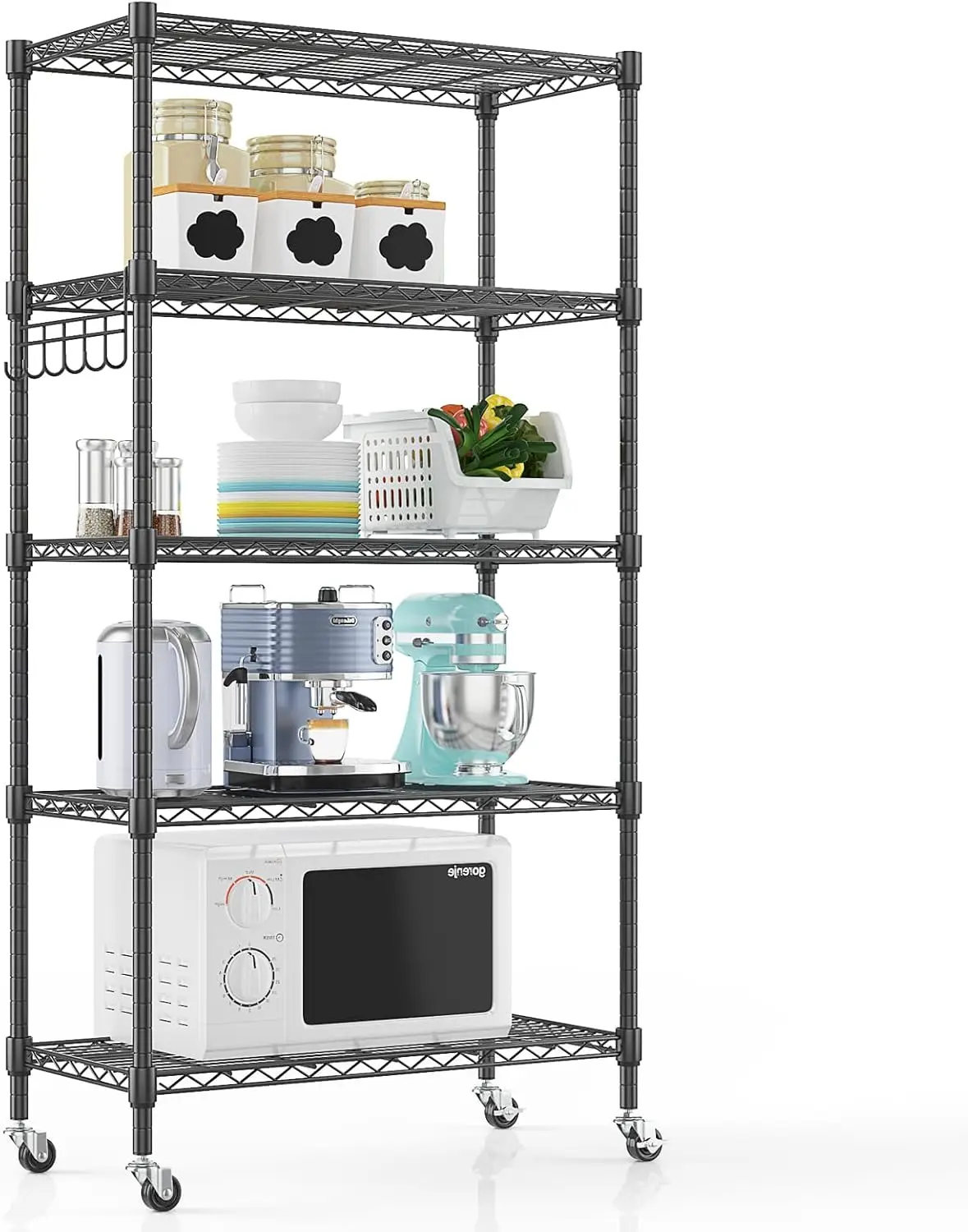5-Tier Storage Shelf Wire Shelving Unit on Wheels Heavy Duty Metal Shelves Adjustable Steel Rack Organization
5-Tier Storage Shelf Wire Shelving Unit on Wheels Heavy Duty Metal Shelves Adjustable Steel Rack Organization