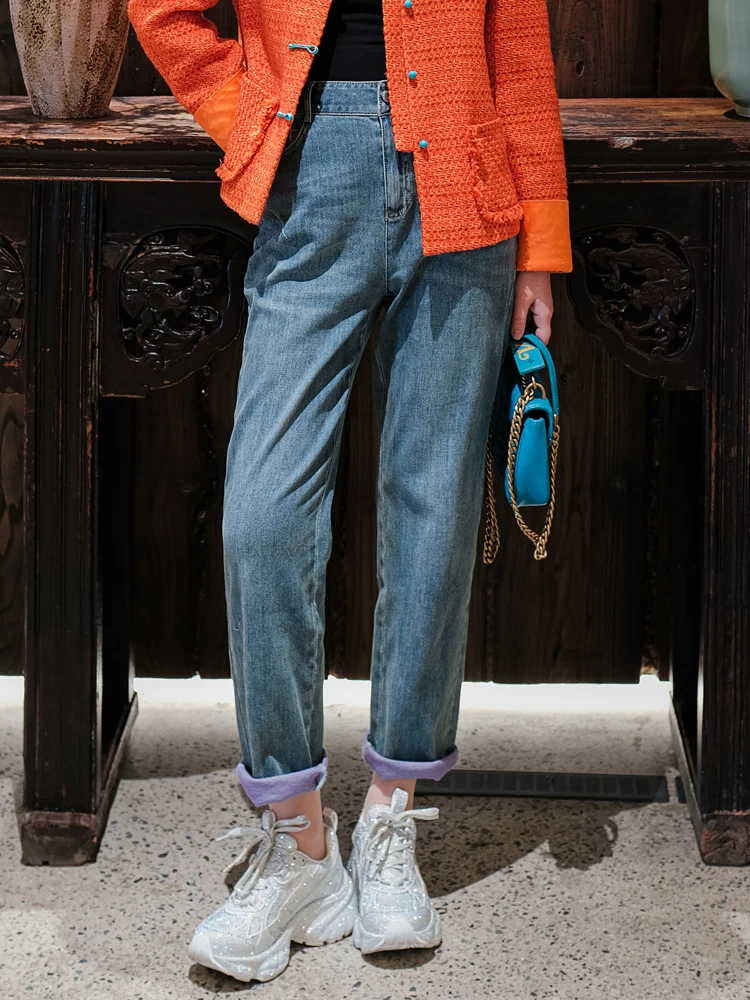 High Waist Slim Fit Denim Jeans Soft Elastic Color Block Conceal Meat High Elasticity Versatile Slimming Effect Spring 2024
High Waist Slim Fit Denim Jeans Soft Elastic Color Block Conceal Meat High Elasticity Versatile Slimming Effect Spring 2024