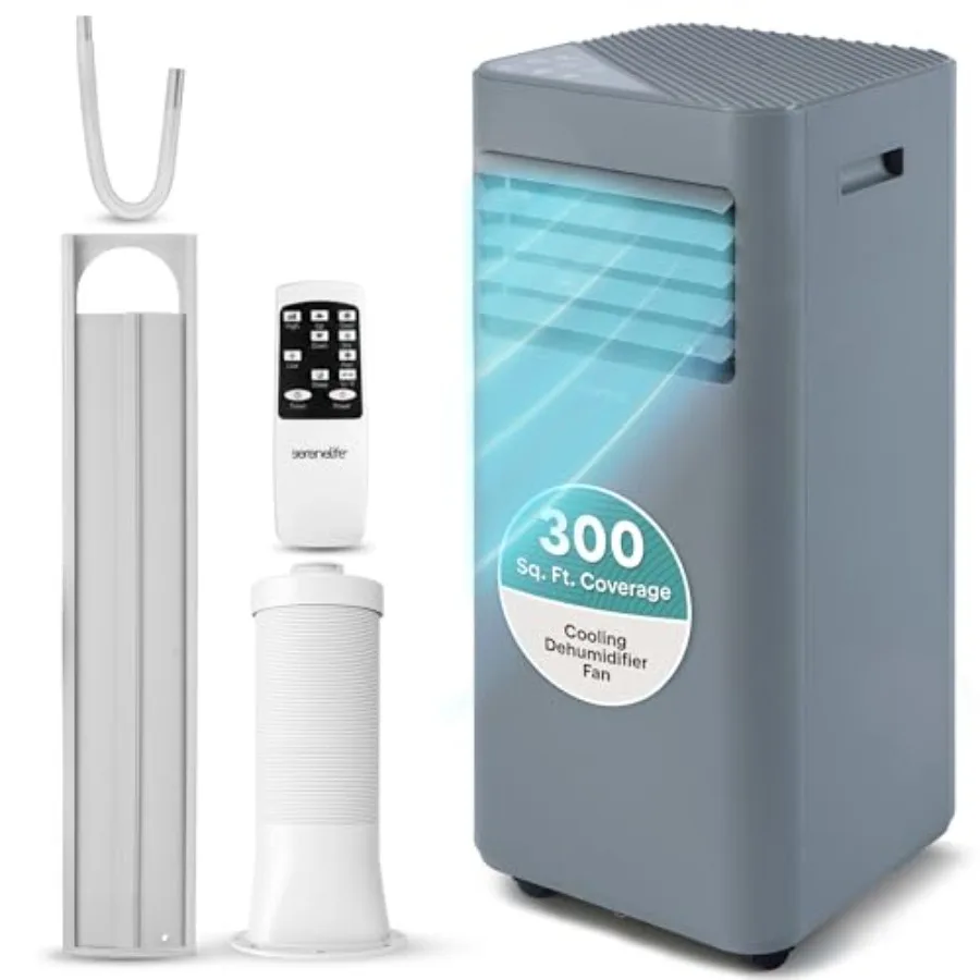 Portable Air Conditioner 8000 BTU for rooms up to 300 sq ft, white ABS plastic housing, 3-in-1 cooling/fan/dehumidifier, 24-hr
Portable Air Conditioner 8000 BTU for rooms up to 300 sq ft, white ABS plastic housing, 3-in-1 cooling/fan/dehumidifier, 24-hr