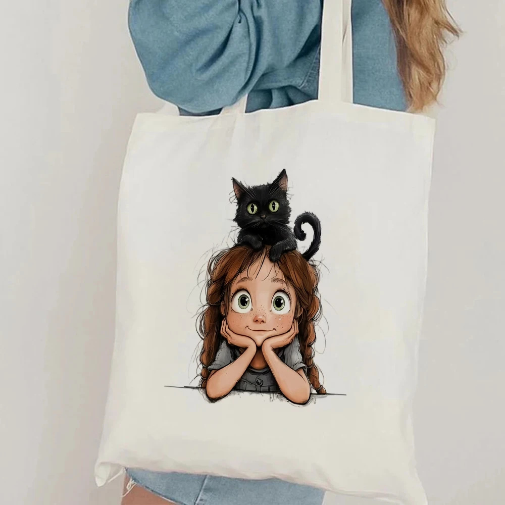 Whimsical Red Hair Girl Peeking Brick Wall Black Kitten Canvas Tote Bag Sketch Design For Young Girls Picnics And City Strolls
Whimsical Red Hair Girl Peeking Brick Wall Black Kitten Canvas Tote Bag Sketch Design For Young Girls Picnics And City Strolls
