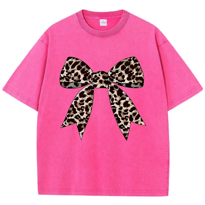 Y2K Leopard Print Bow Prints Washed T-Shirts Womens Cotton Tops Comfortable O-Neck Oversize T Shirts Summer Casual Woman Clothes
Y2K Leopard Print Bow Prints Washed T-Shirts Womens Cotton Tops Comfortable O-Neck Oversize T Shirts Summer Casual Woman Clothes