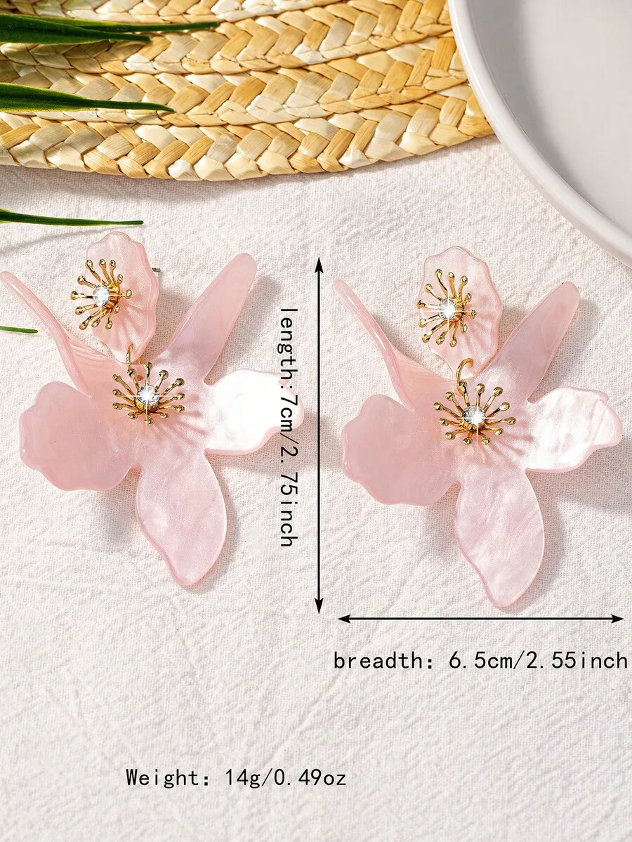 Floral Clip Earrings For Women, Pink Resin Flower Design, Fashion Jewelry For Daily Party Festival
Floral Clip Earrings For Women, Pink Resin Flower Design, Fashion Jewelry For Daily Party Festival