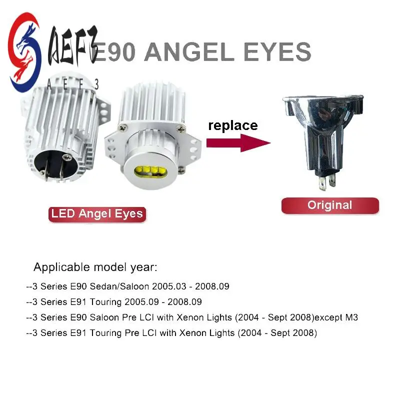 AEF3-2Pcs Angel Eyes Canbus 80W LED Headlight Marker Light Bulbs Error Free For -BMW E90 E91 3 Series 2005-2008 Super White
AEF3-2Pcs Angel Eyes Canbus 80W LED Headlight Marker Light Bulbs Error Free For -BMW E90 E91 3 Series 2005-2008 Super White