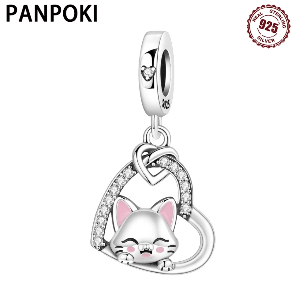 PANPOKI стерлингового серебра 925 пробы сердце милые кошки домашние животные оригинальные подвески браслет подвески ювелирные изделия вечерние бусины DIY модные подарки
PANPOKI стерлингового серебра 925 пробы сердце милые кошки домашние животные оригинальные подвески браслет подвески ювелирные изделия вечерние бусины DIY модные подарки