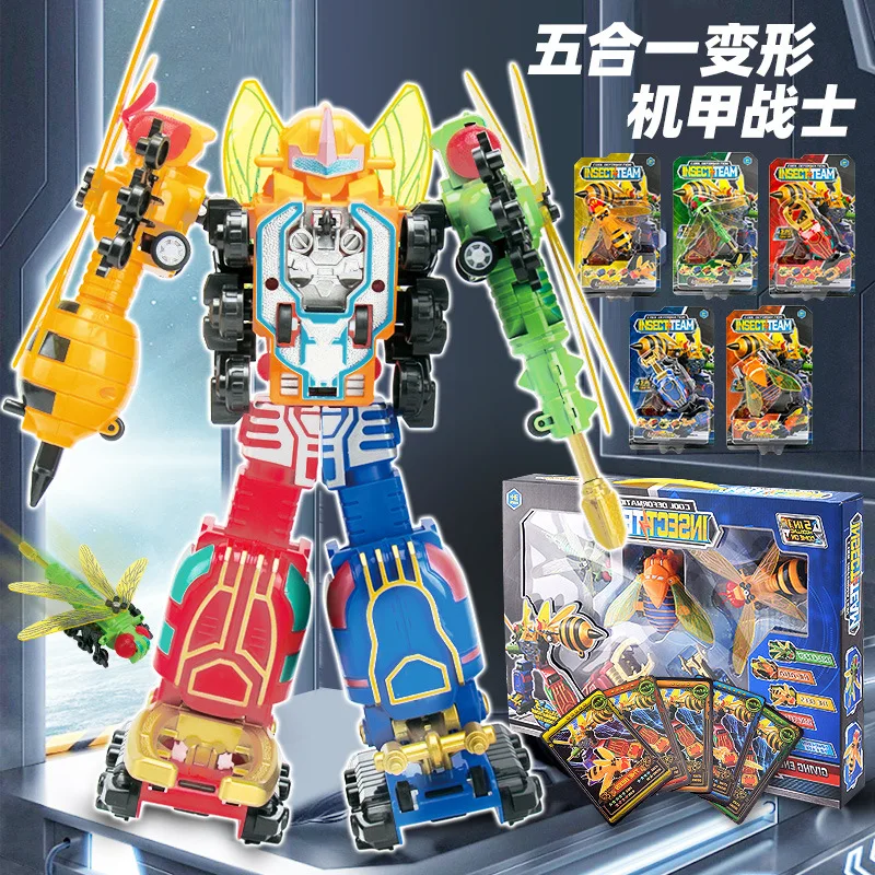 5-in-1 Set Fit Insect Mecha Warrior Transforming Robot Children's Toys Transforming Robot Toys Children's Toy Robot Model
5-in-1 Set Fit Insect Mecha Warrior Transforming Robot Children's Toys Transforming Robot Toys Children's Toy Robot Model