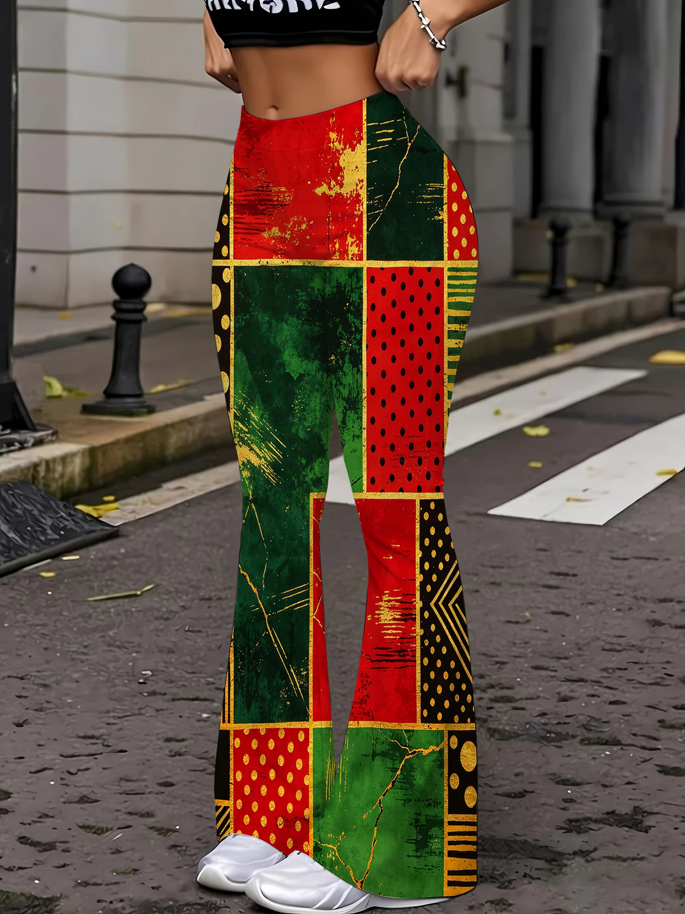 Vintage Red Green Gold Patchwork Flare Pants Retro Tribal African Style High Waist Wide Leg Bell Bottom Pants Casual Holiday Par
Vintage Red Green Gold Patchwork Flare Pants Retro Tribal African Style High Waist Wide Leg Bell Bottom Pants Casual Holiday Par