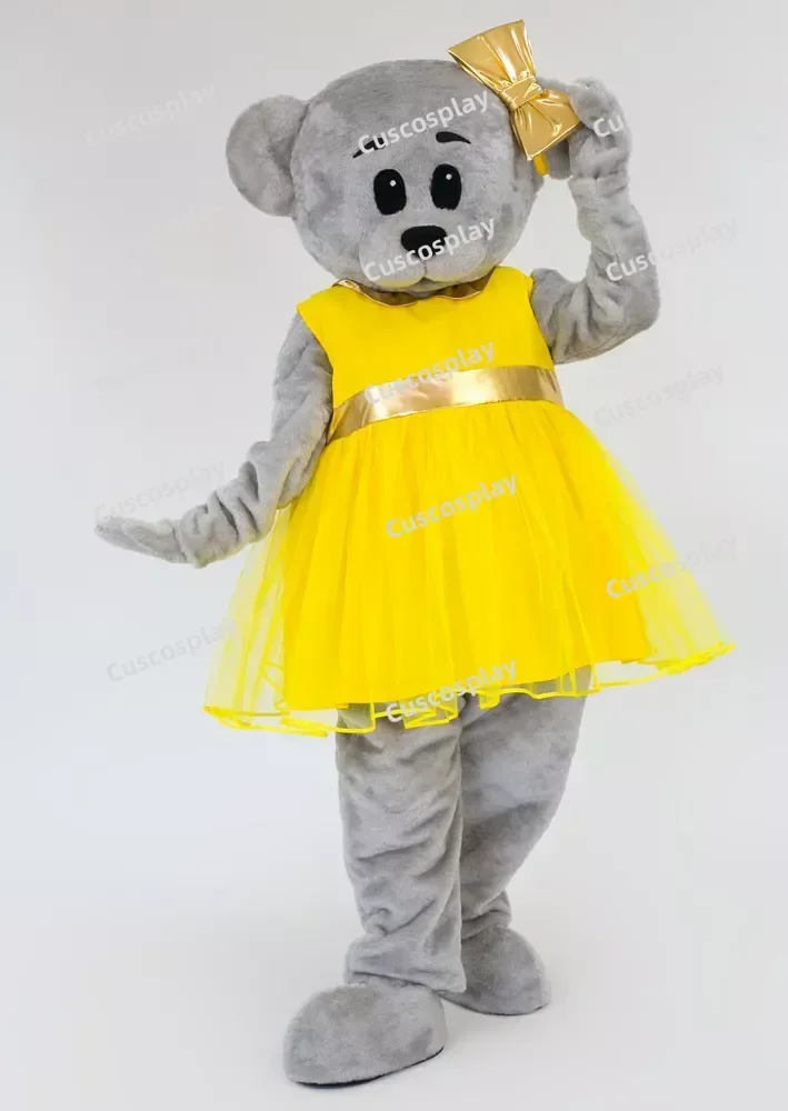 Yellow Dress Grey Teddy Bear Mascot Costume Character Amusement Parkfunfair Animation Fancy Dress Halloween Party
Yellow Dress Grey Teddy Bear Mascot Costume Character Amusement Parkfunfair Animation Fancy Dress Halloween Party