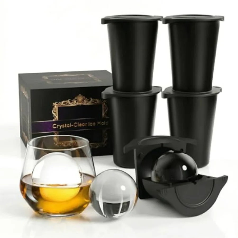 2.5" Clear Ice Ball Maker - Stainless Steel Sphere Ice Mold for Whiskey and Cocktails Crystal Clear Round Ice Cube Tray with Ea
2.5" Clear Ice Ball Maker - Stainless Steel Sphere Ice Mold for Whiskey and Cocktails Crystal Clear Round Ice Cube Tray with Ea
