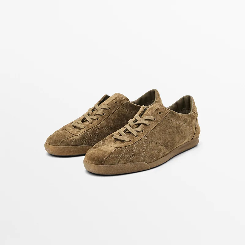 Withered Nordic Minimalist Women's Shoes Leather Flat Brown Round Toe Lace Up Casual Sports Shoes Retro German Training Shoes
Withered Nordic Minimalist Women's Shoes Leather Flat Brown Round Toe Lace Up Casual Sports Shoes Retro German Training Shoes