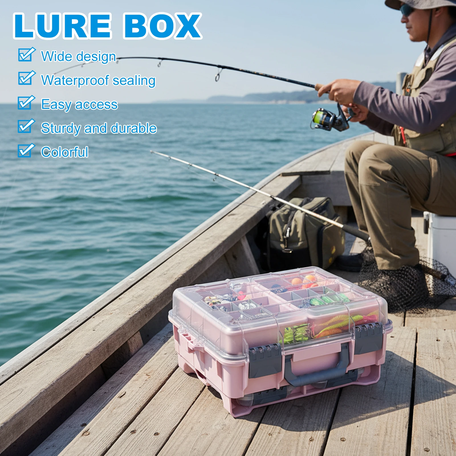 Универсальный рыболовный ящик для снастей с выдвижным внутренним отделением для подарков рыболовам (розовый)
Универсальный рыболовный ящик для снастей с выдвижным внутренним отделением для подарков рыболовам (розовый)