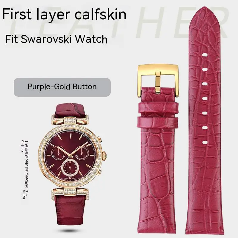 For Swarovski Babysbreath 5295346 watch band bracelet 5295369 5295320 5416701 strap 18mm purple black Cow leather watch strap
For Swarovski Babysbreath 5295346 watch band bracelet 5295369 5295320 5416701 strap 18mm purple black Cow leather watch strap