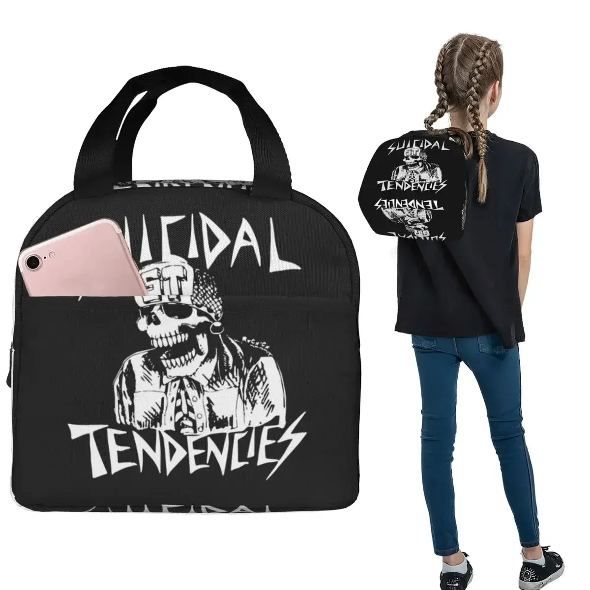 Suicidal Tendencies Music Band Insulated Lunch Bag for Women Children Leakproof Food Boxes Thermal Lunch Box Tote
Suicidal Tendencies Music Band Insulated Lunch Bag for Women Children Leakproof Food Boxes Thermal Lunch Box Tote