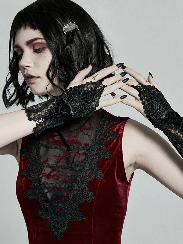 Gothic Dark Lace Gloves Pure Color Versatile Autumn New Style Punk Rave Half Finger Hand Sleeves for Young Women Friends
Gothic Dark Lace Gloves Pure Color Versatile Autumn New Style Punk Rave Half Finger Hand Sleeves for Young Women Friends