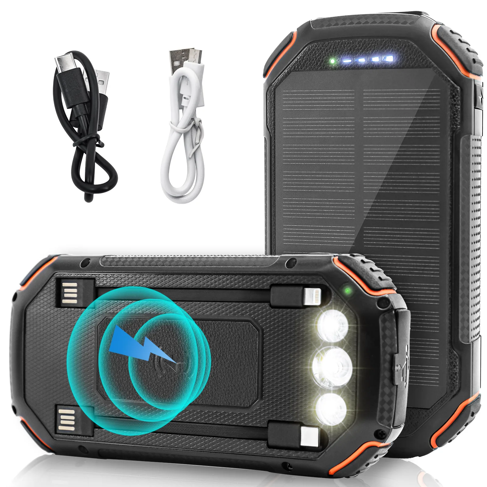 36000mAh Solar Power Bank with Wireless Charging 4 Wires PD18W For Outdoor Adventure daily trip
36000mAh Solar Power Bank with Wireless Charging 4 Wires PD18W For Outdoor Adventure daily trip