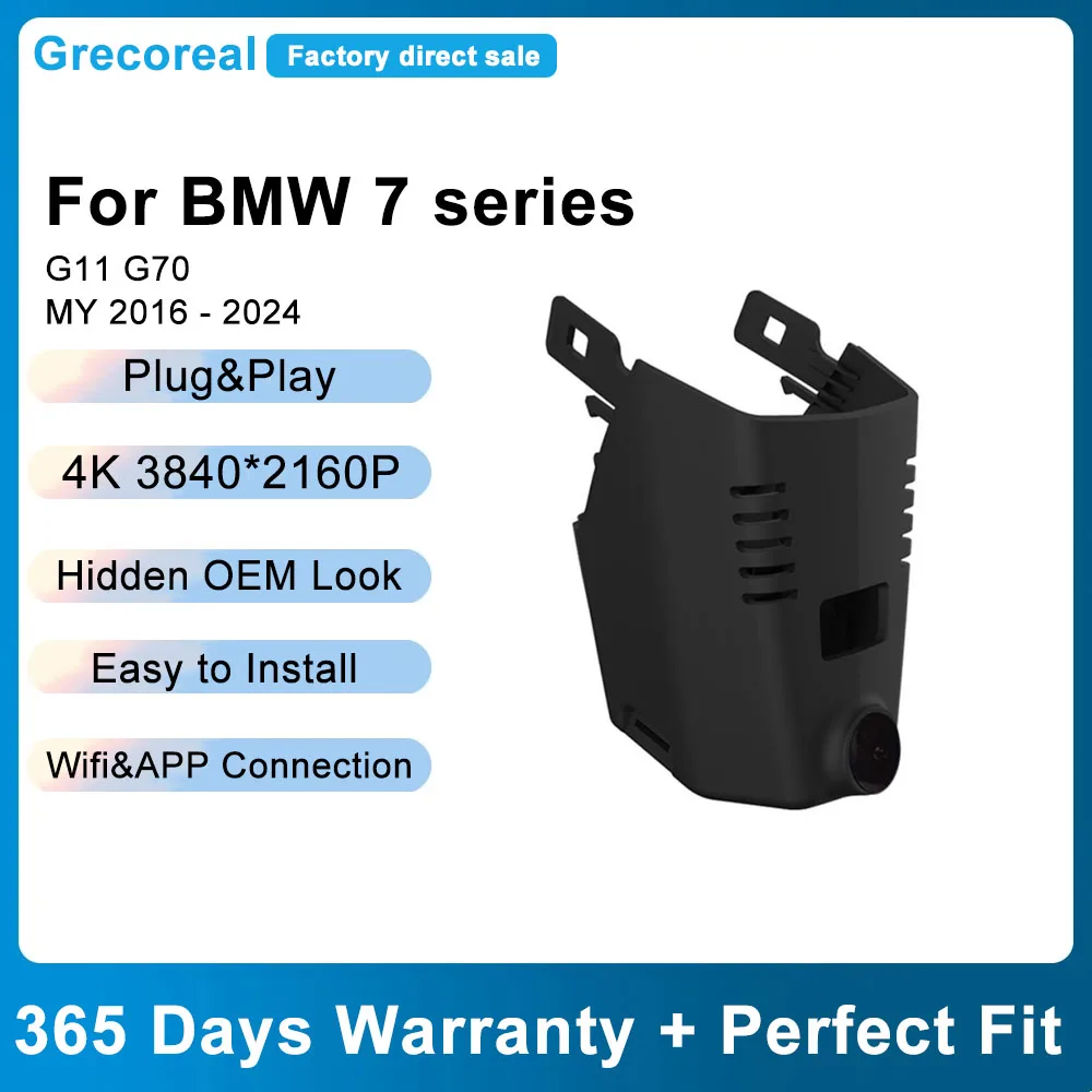 Grecoreal Dash Cam 4K Wifi Car Recorder Easy Install Front and Rear Dual Dashcam Plug Play Compatible for BMW 7 series G11 G70
Grecoreal Dash Cam 4K Wifi Car Recorder Easy Install Front and Rear Dual Dashcam Plug Play Compatible for BMW 7 series G11 G70