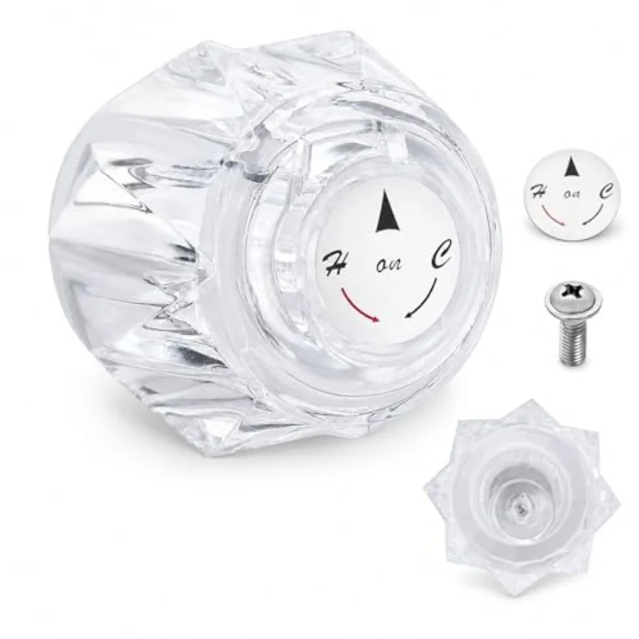 Faucet Handle Compatible with Delta Faucet RP2391, Single Clear Knob Handle Kit with Offset Hole for Shower/Tub, 2-1/2" x 2-1/8
Faucet Handle Compatible with Delta Faucet RP2391, Single Clear Knob Handle Kit with Offset Hole for Shower/Tub, 2-1/2" x 2-1/8