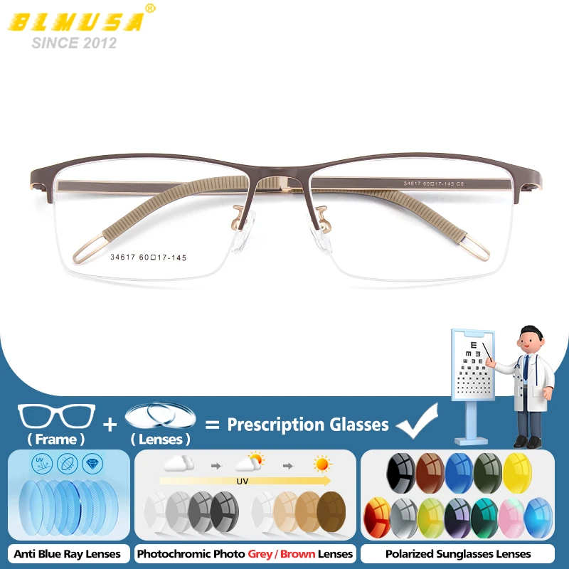 BLMUSA (XL) Classic Progressive Prescription Glasses For Men Oversize Frame Anti Blue Ray Photochromic Myopia Optical Eyeglasses
BLMUSA (XL) Classic Progressive Prescription Glasses For Men Oversize Frame Anti Blue Ray Photochromic Myopia Optical Eyeglasses