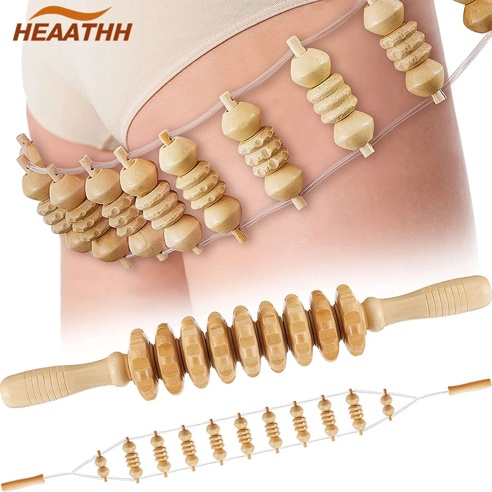 Wood Back Massage Roller Rope and 9-wheel Massage Stick, Wood Therapy Cellulite Massage Tools for Neck Back Leg Pain Relief
Wood Back Massage Roller Rope and 9-wheel Massage Stick, Wood Therapy Cellulite Massage Tools for Neck Back Leg Pain Relief