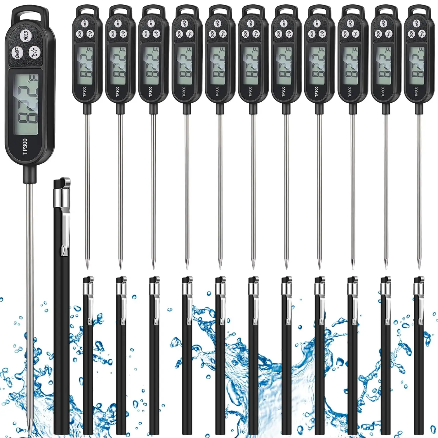 12 Pcs Digital Meat Thermometer with Probe for Cooking BBQ, Milk, Yogurt - Instant Read Kitchen Tool (Black)
12 Pcs Digital Meat Thermometer with Probe for Cooking BBQ, Milk, Yogurt - Instant Read Kitchen Tool (Black)