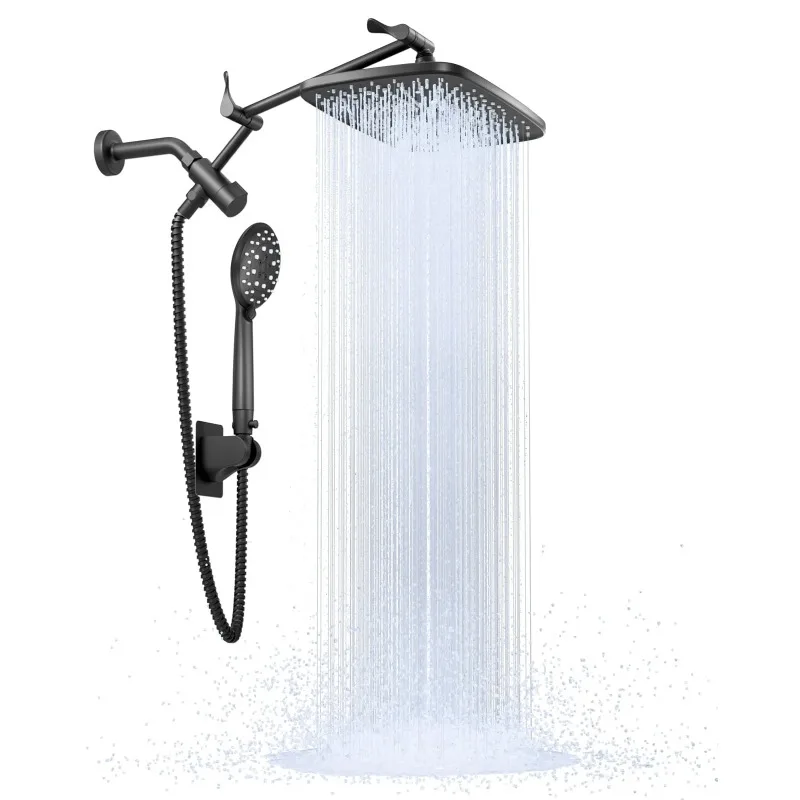 12 Inch Coverage High Pressure Rain Shower Head Combo with Adjustable Extension Arm - Wide Rainfall & 5 Modes Handheld
12 Inch Coverage High Pressure Rain Shower Head Combo with Adjustable Extension Arm - Wide Rainfall & 5 Modes Handheld