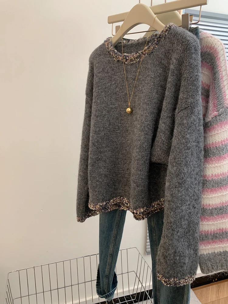 Ele Premium ey Long Sve вязаный свитер женский свободный мягкий свитер с рюшами осенний новый Sle для поездок на работу
Ele Premium ey Long Sve вязаный свитер женский свободный мягкий свитер с рюшами осенний новый Sle для поездок на работу