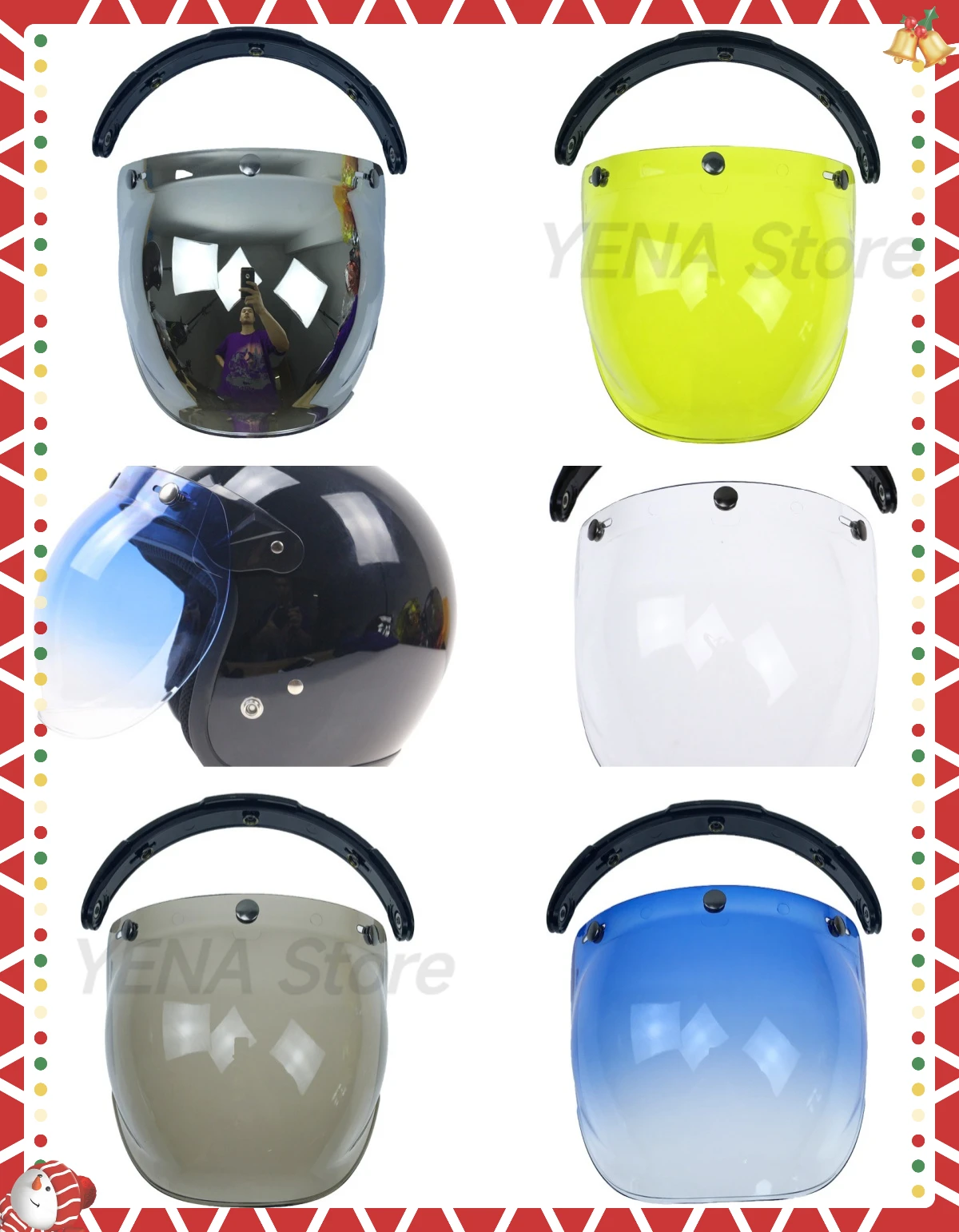 Sun Visor - Motorcycle Accessories - Vintage Helmet Bubble Mirrors - Universal Day and Night Plated Lenses
Sun Visor - Motorcycle Accessories - Vintage Helmet Bubble Mirrors - Universal Day and Night Plated Lenses