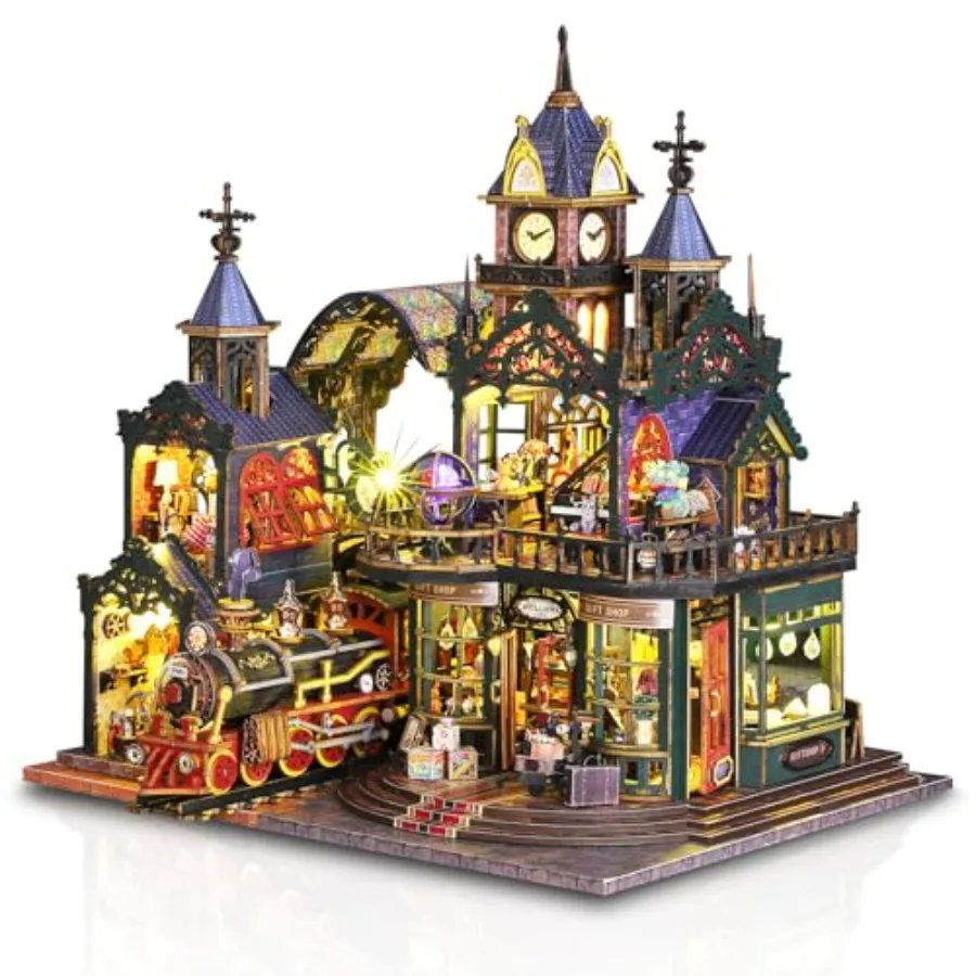 DIY Miniature Dollhouse Kit for Adults Victorian Tiny House Building Kit 1:24 Scale Wooden Home with LED Train and Music Shelf
DIY Miniature Dollhouse Kit for Adults Victorian Tiny House Building Kit 1:24 Scale Wooden Home with LED Train and Music Shelf