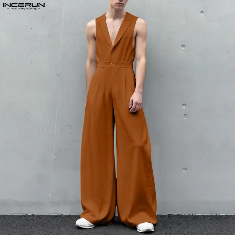 INCERUN Men Jumpsuits Solid Color Lapel Sleeveless Button Male Rompers Streetwear Loose 2026 Fashion Casual Overalls Men S-5XL
INCERUN Men Jumpsuits Solid Color Lapel Sleeveless Button Male Rompers Streetwear Loose 2026 Fashion Casual Overalls Men S-5XL