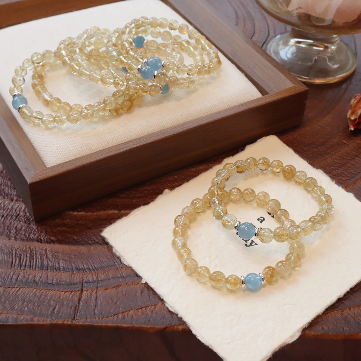 Браслет из натурального желтого цитрина 7 мм с аквамарином, изящный бисерный браслет с кристаллами для женщин, роскошное целебное украшение, подарок
Браслет из натурального желтого цитрина 7 мм с аквамарином, изящный бисерный браслет с кристаллами для женщин, роскошное целебное украшение, подарок