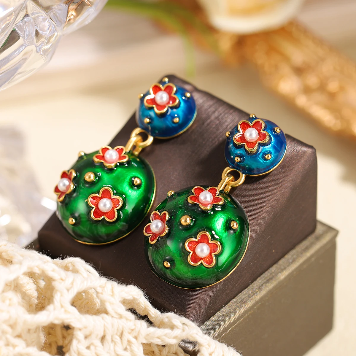 Retro Palace Green and Blue Enamel Flower Drop EarringsVintage Baroque Glaze Pearl Dangle Earrings Party Jewellery Gift
Retro Palace Green and Blue Enamel Flower Drop EarringsVintage Baroque Glaze Pearl Dangle Earrings Party Jewellery Gift