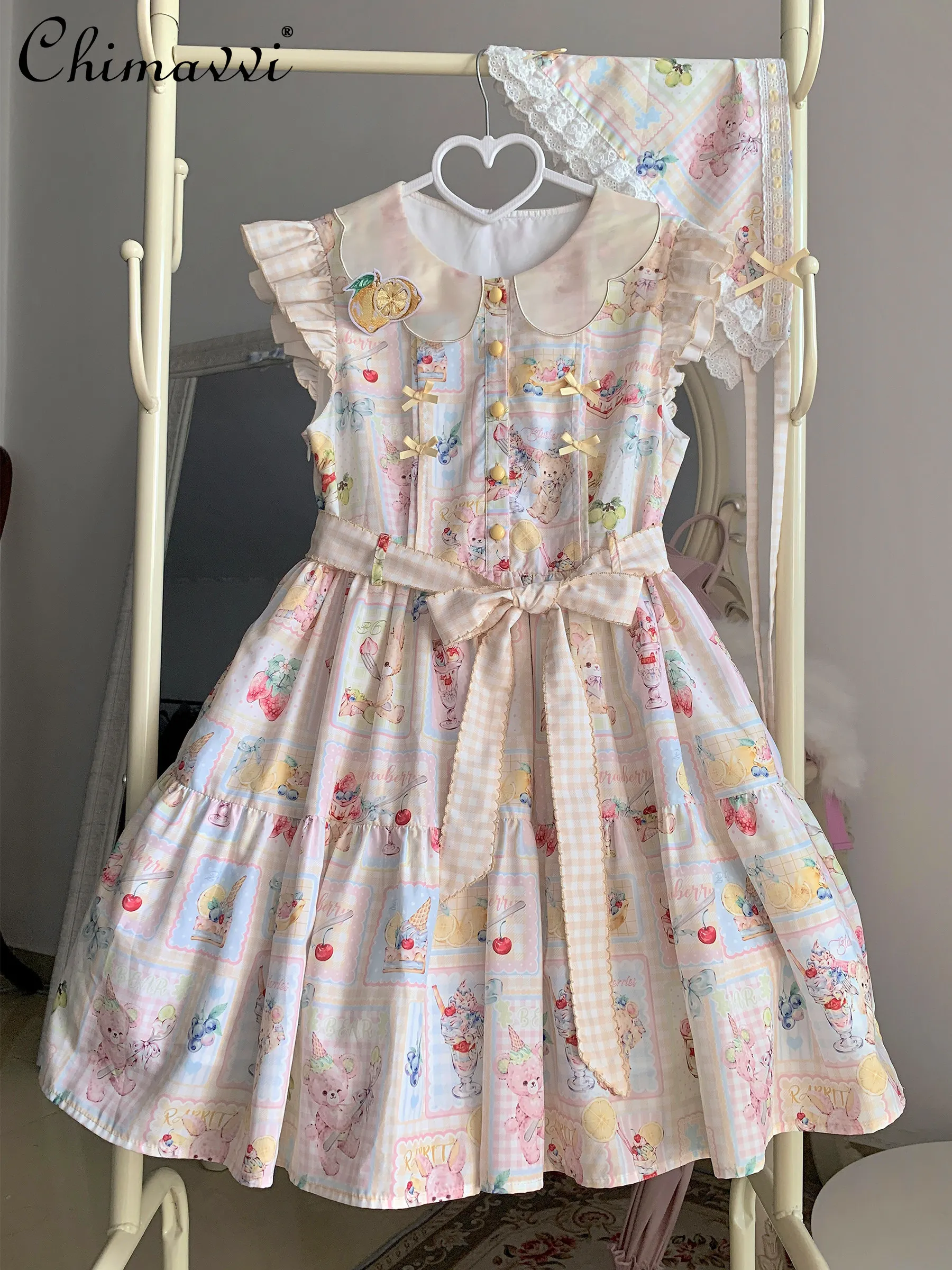 Lolita Sweet Flutter Sleeve Printed Long Dress 2026 Summer New Cute Girls Cottagecore Style Elegant Princess Dresses for Women
Lolita Sweet Flutter Sleeve Printed Long Dress 2026 Summer New Cute Girls Cottagecore Style Elegant Princess Dresses for Women