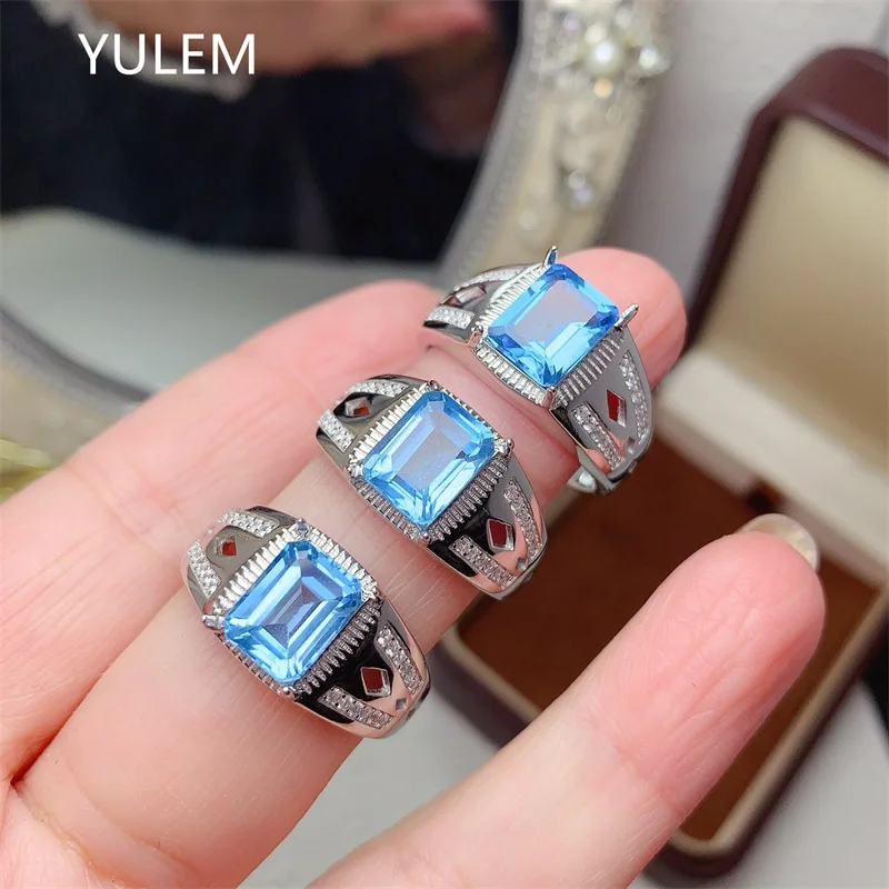 Fine Jewelry Topaz Man Ring with Natural London Blue Topaz Stone 7X9mm Silver London Blue Ring Jewelry
Fine Jewelry Topaz Man Ring with Natural London Blue Topaz Stone 7X9mm Silver London Blue Ring Jewelry