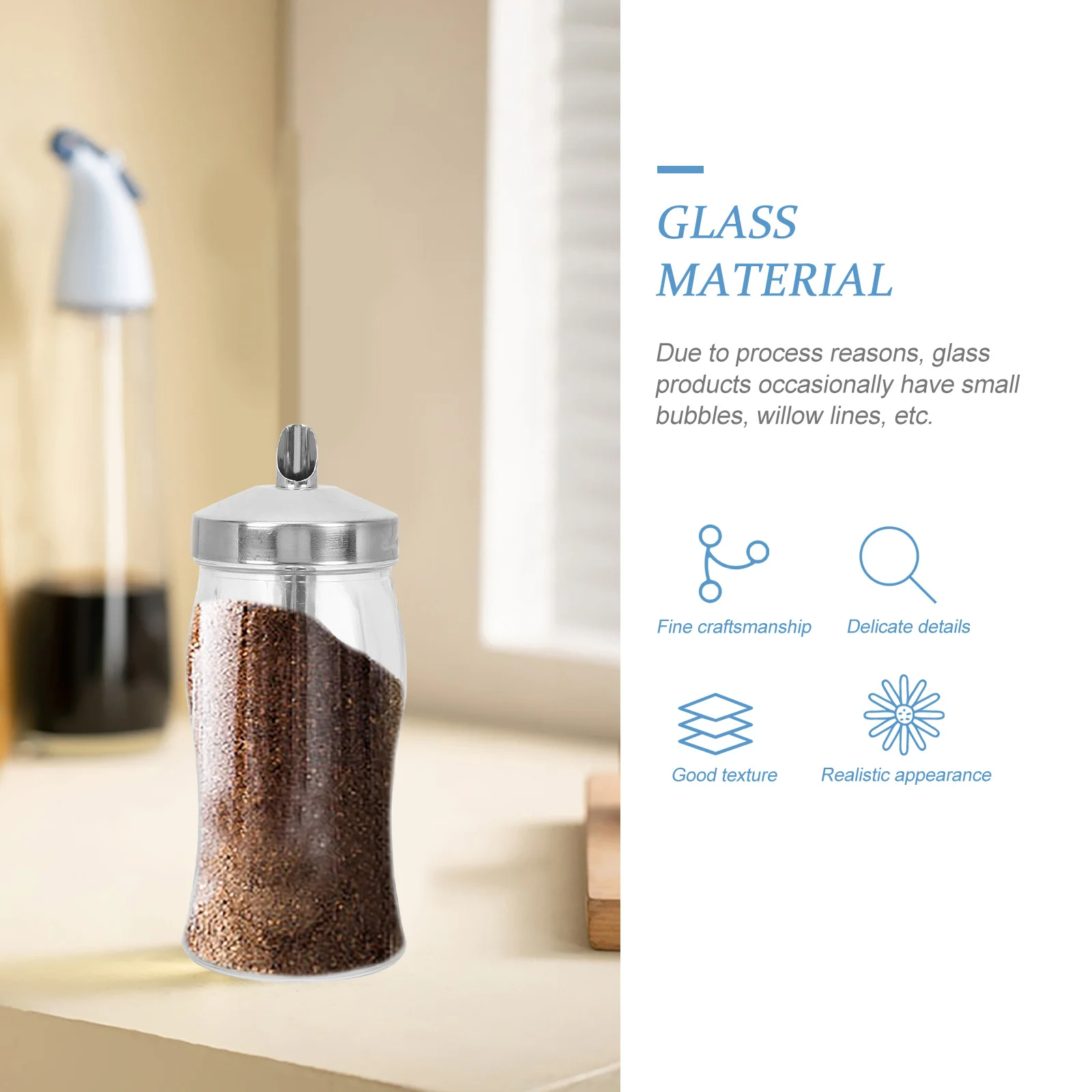 Portable Household Glass Pepper Salt Shaker Kitchen Spice Bottle Sugar Container Salt Dispenser Sugar Container 
Portable Household Glass Pepper Salt Shaker Kitchen Spice Bottle Sugar Container Salt Dispenser Sugar Container