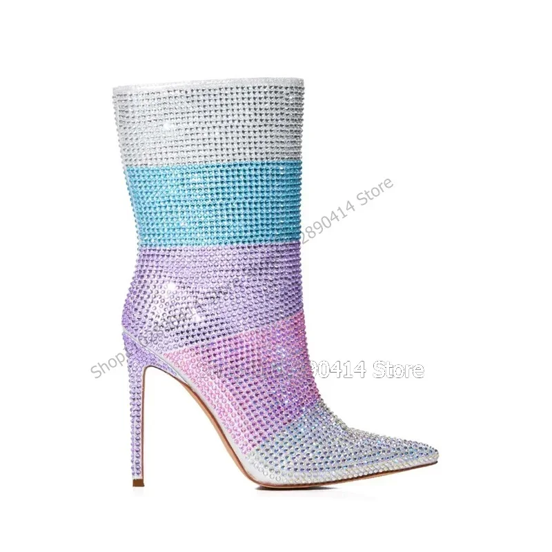 Mixed Color Crystal Decor Pointed Toe Boots Side Zipper Women Shoes Stilettos High Heels Novel Fashion 2023 Zapatos Para Mujere
Mixed Color Crystal Decor Pointed Toe Boots Side Zipper Women Shoes Stilettos High Heels Novel Fashion 2023 Zapatos Para Mujere